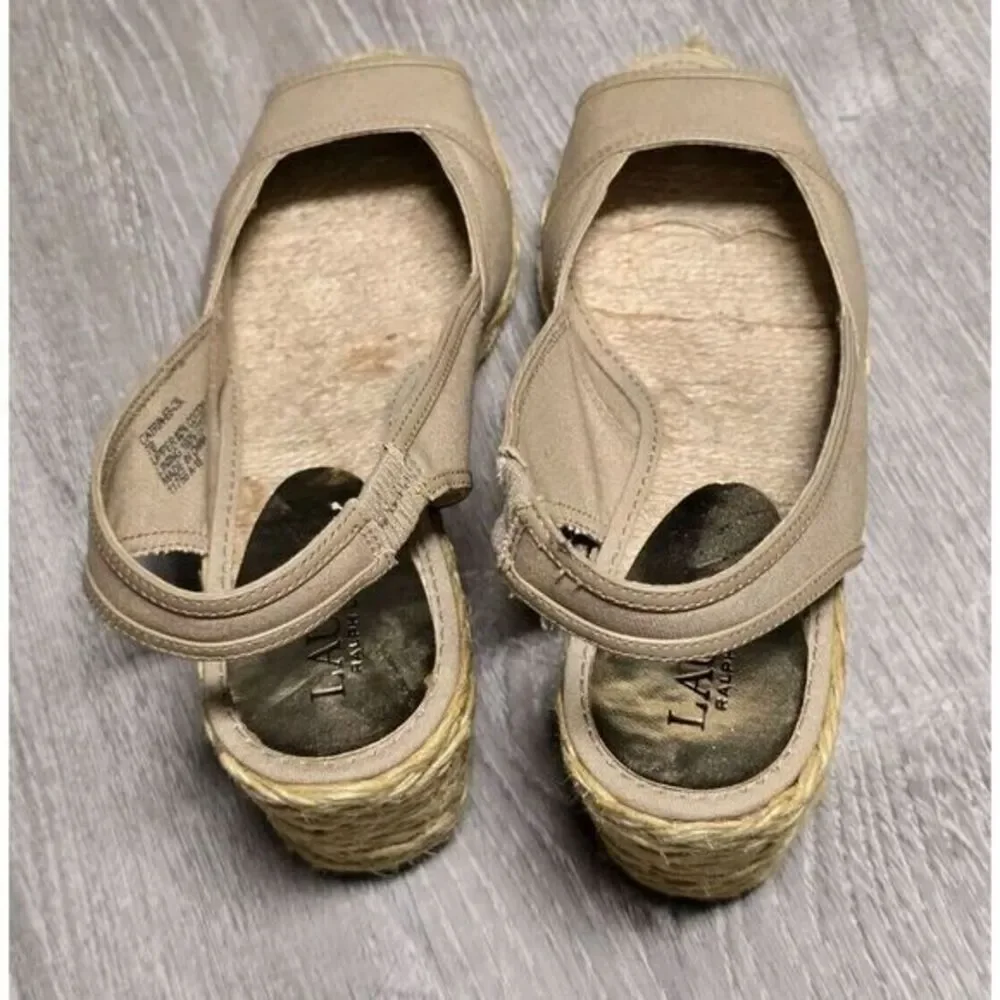 Lauren Ralph Lauren Catrin Women's Slingback Wedge Heel Sandals Shoes Size‎ 7B